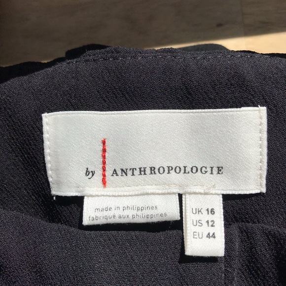 Anthropologie Bell Bottom Flare Pants Size 12 Black Flared Boho Side Zip - Picture 5 of 8